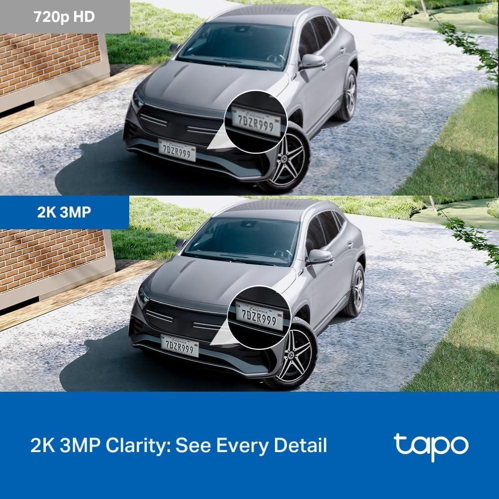 Tapo 2K 3MP Pan/Tilt Indoor/Outdoor Security Camera, Free Person/Baby Cry Detect & Motion Track, 360° View, Color Night Vision, SD/Cloud Storage, Works w/Alexa & Google Assistant, HybridCam 360