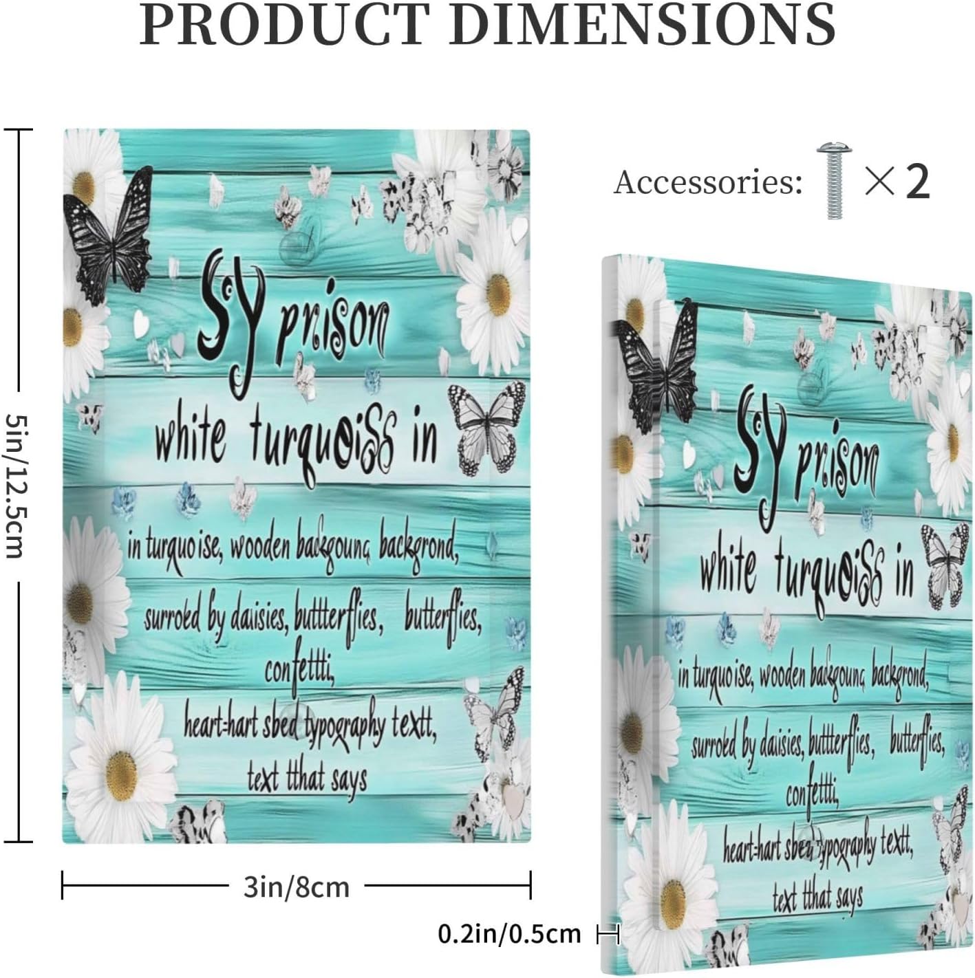 Teal Butterfly Daisy Rustic Wooden Signs Light Switch Cover Plate 1 Gang No Device Blank Electrical Wall Plates Faceplate Decorative Switch Plate For Farmhouse Cabin Decor