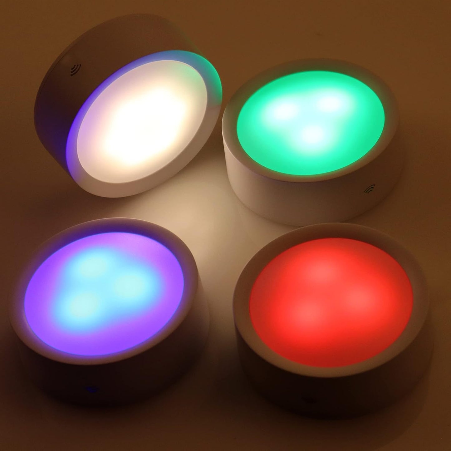 DAMI Under Cabinet Lighting with Remote Control, Rechargeable Battery Operated Wireless Shelf Lights, Under Cabinet Lights Stick on Tap, Color Changing Puck Lights for Kitchen, 6 Pack, White
