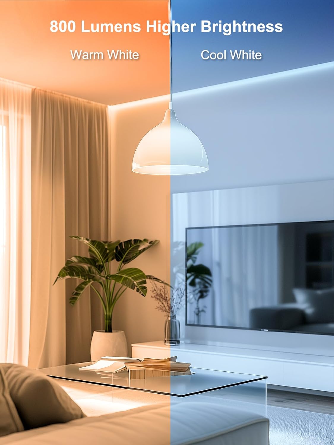 ANGELHALO Smart Light Bulbs, Color Changing A19 LED Light Bulb, Work with Alexa and Google Assistant, Wi-Fi & Bluetooth Light Bulbs, 16 Million Colors RGBCW, Music Sync, 800 Lumens, 2.4Ghz only,1 Pack
