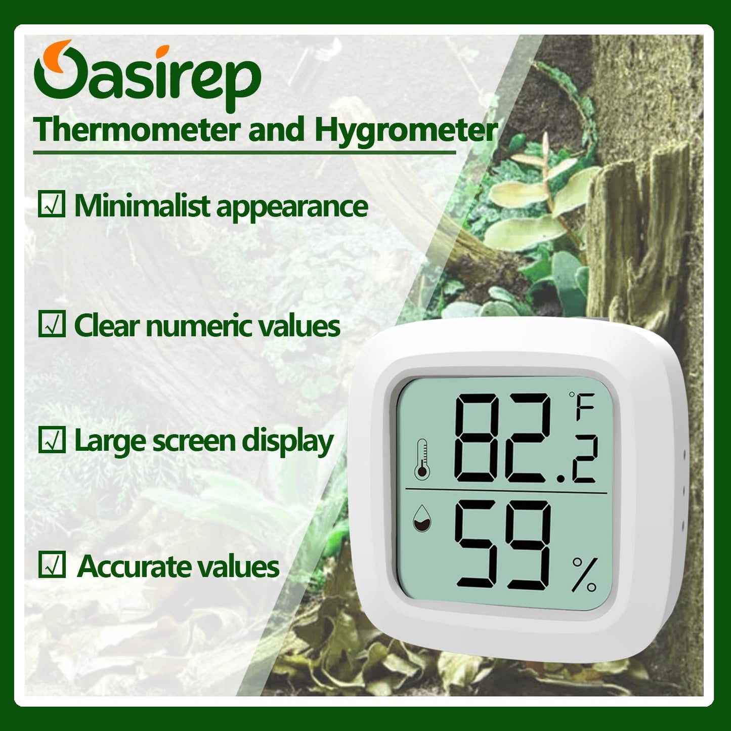 4-Pack Reptile Thermometer and Hygrometer – Digital LCD Temp & Humidity Meter for Bearded Dragon, Snake, Lizard Tanks, Incubation Boxes, Plant Terrariums & Indoor Use