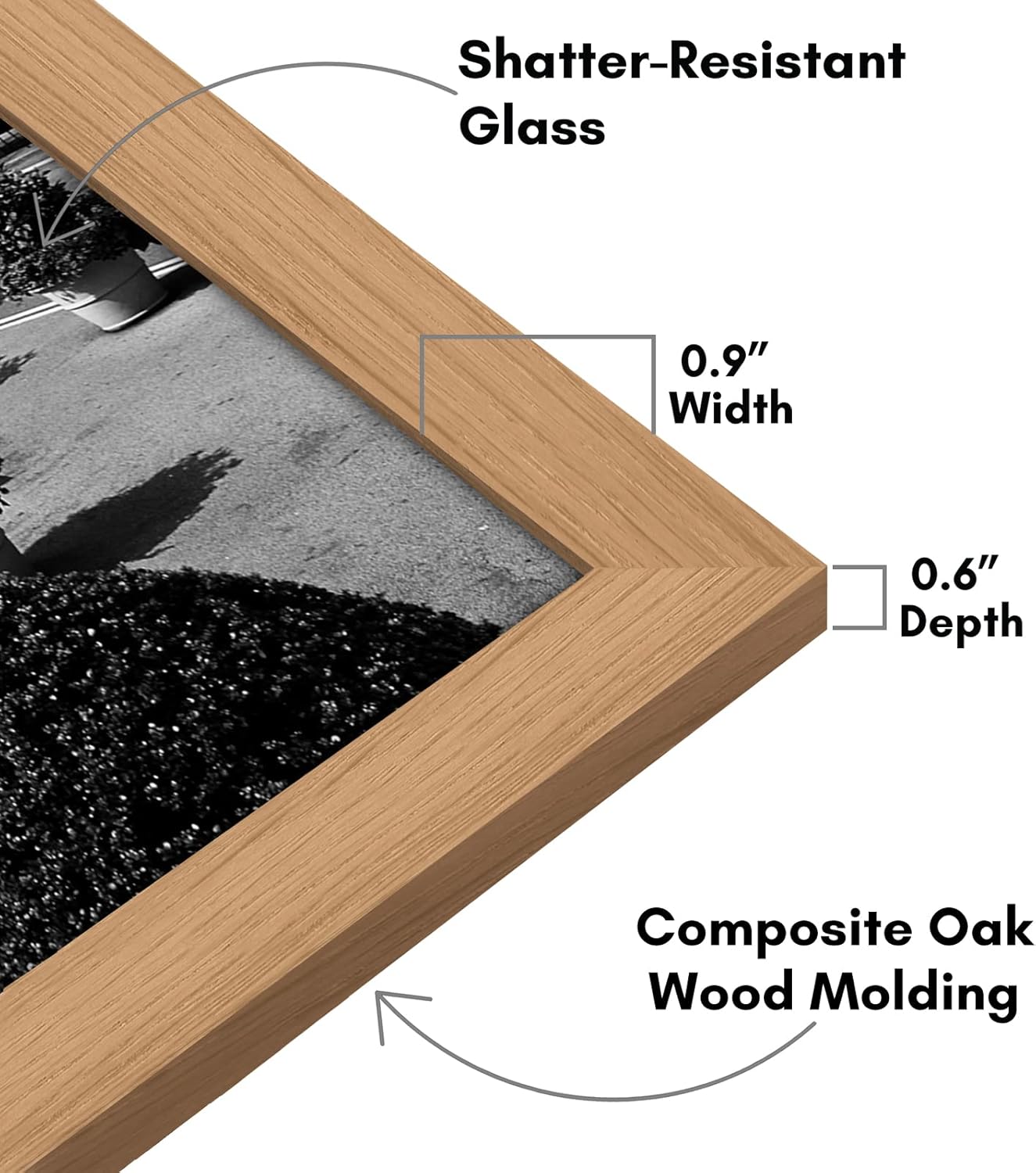 Americanflat 11x17 Picture Frame with Shatter-Resistant Glass - Signature Collection - Gallery-Style Frames Made of Engineered Wood - Photo Frame for Wall Display - Dark Oak