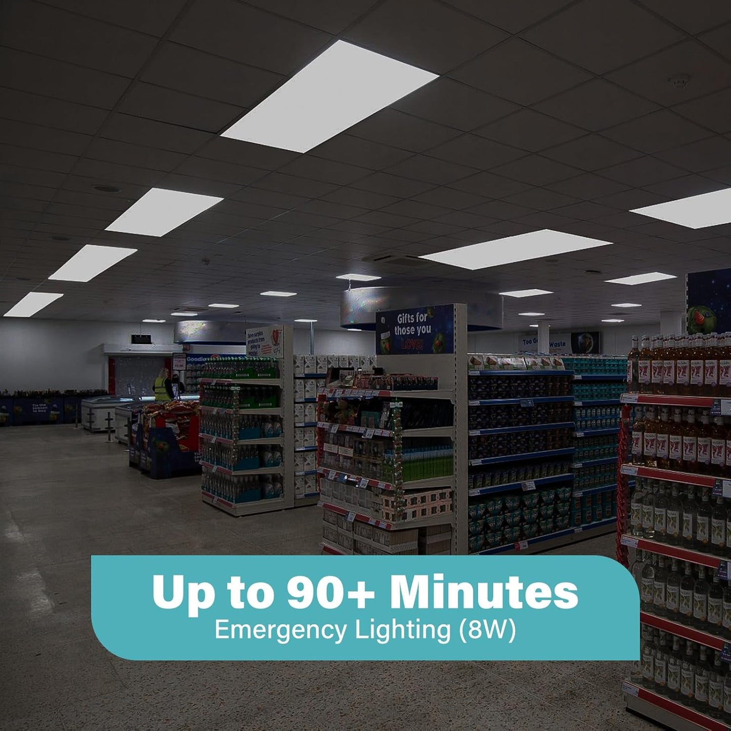 2 Pack 2x4 LED Flat Panel Light with Emergency Battery Backup, Up to 1.5H of Power Support at 8W Output, 0-10V Dimmable, 3000/4000/5000K, 30/40/50W Selectable, UL & ETL