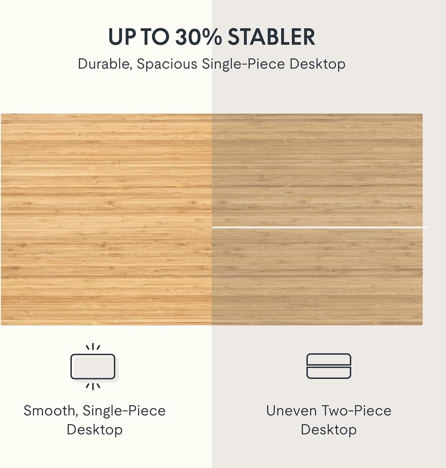 FLEXISPOT EN1 Bamboo Standing Desk, 55 x 28 Inches Whole-Piece Electric Height Adjustable Desk (Black Frame + Bamboo Top, 2 Packages)