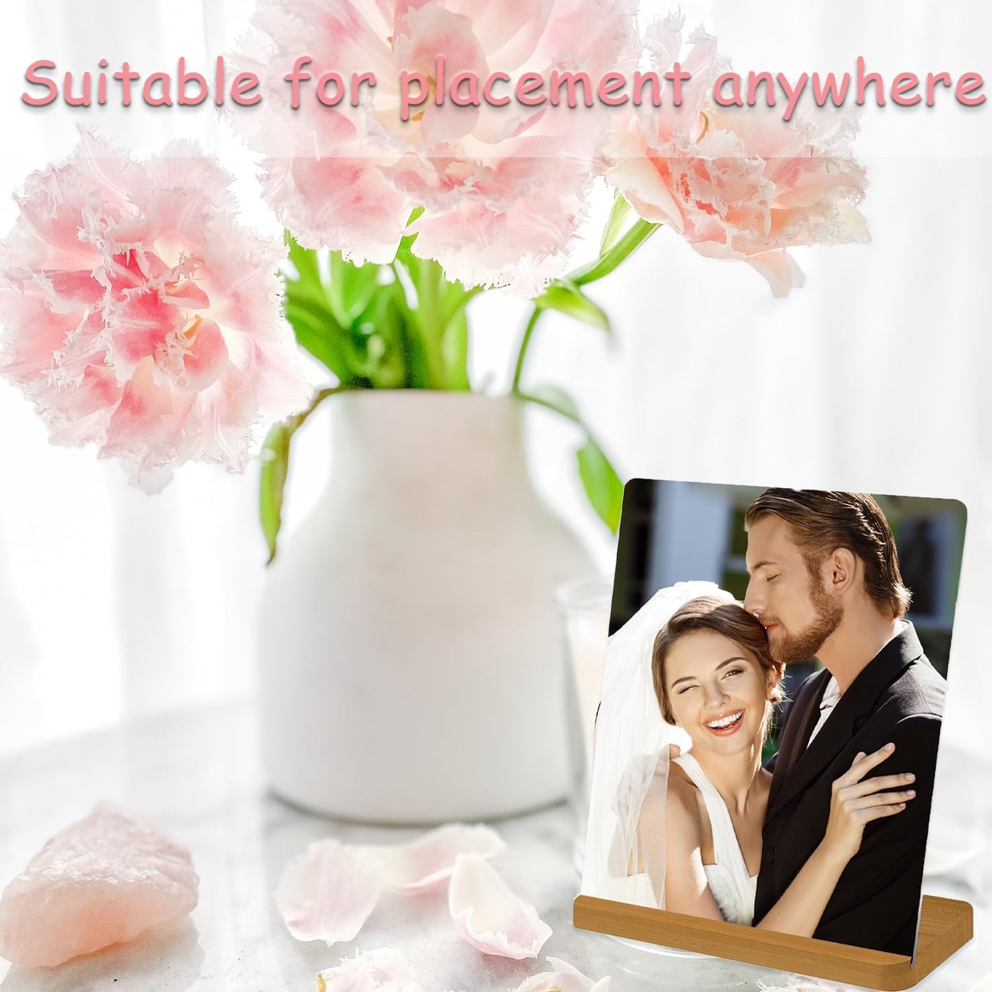 Custom Metal Photo Prints, Personalized Print Photos Frame for Desk, Customize Picture Frames Gifts for friend, remember, Lovers, Family Home