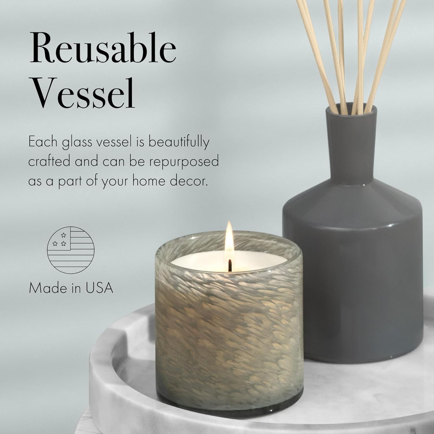 LAFCO New York Classic Reed Diffuser, Paradiso Fig - 6 oz - Up to 3 Months Fragrance Life - Reusable Glass Vessel - Natural Wood Reeds - Made in The USA