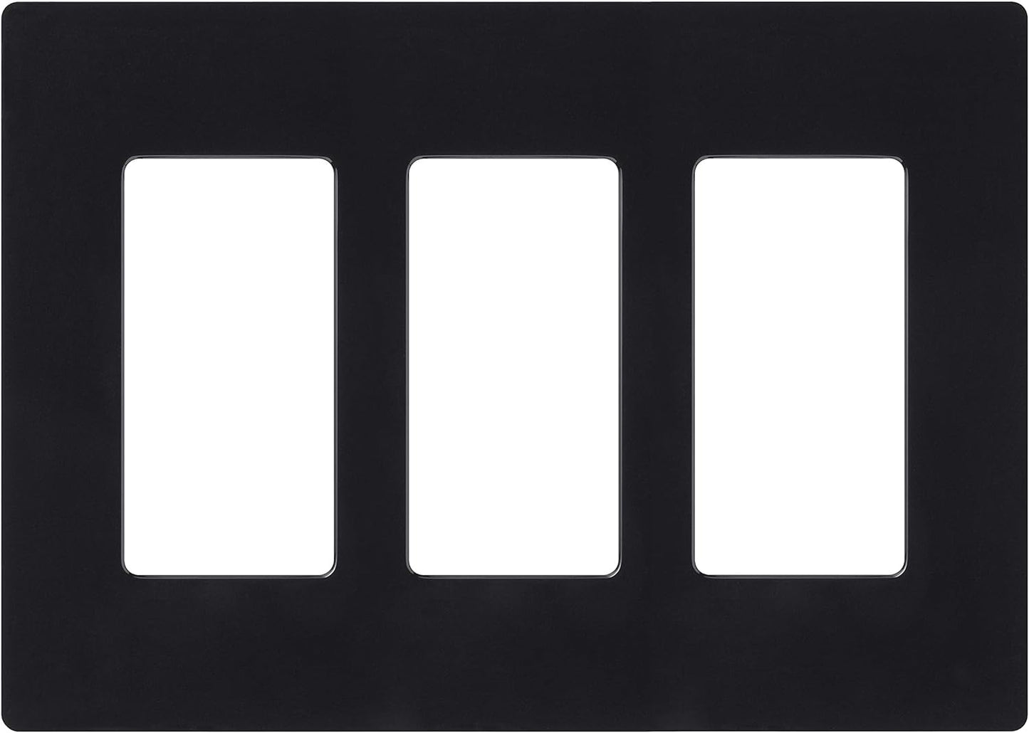 Lutron Claro Light Switch Cover Plate, 3 Gang Wallplate, for Decorator Light Switches, Rocker Light Switch Cover, Outlet Cover, Screwless Switch Plate Cover, Gloss, CW-3-BL, Black