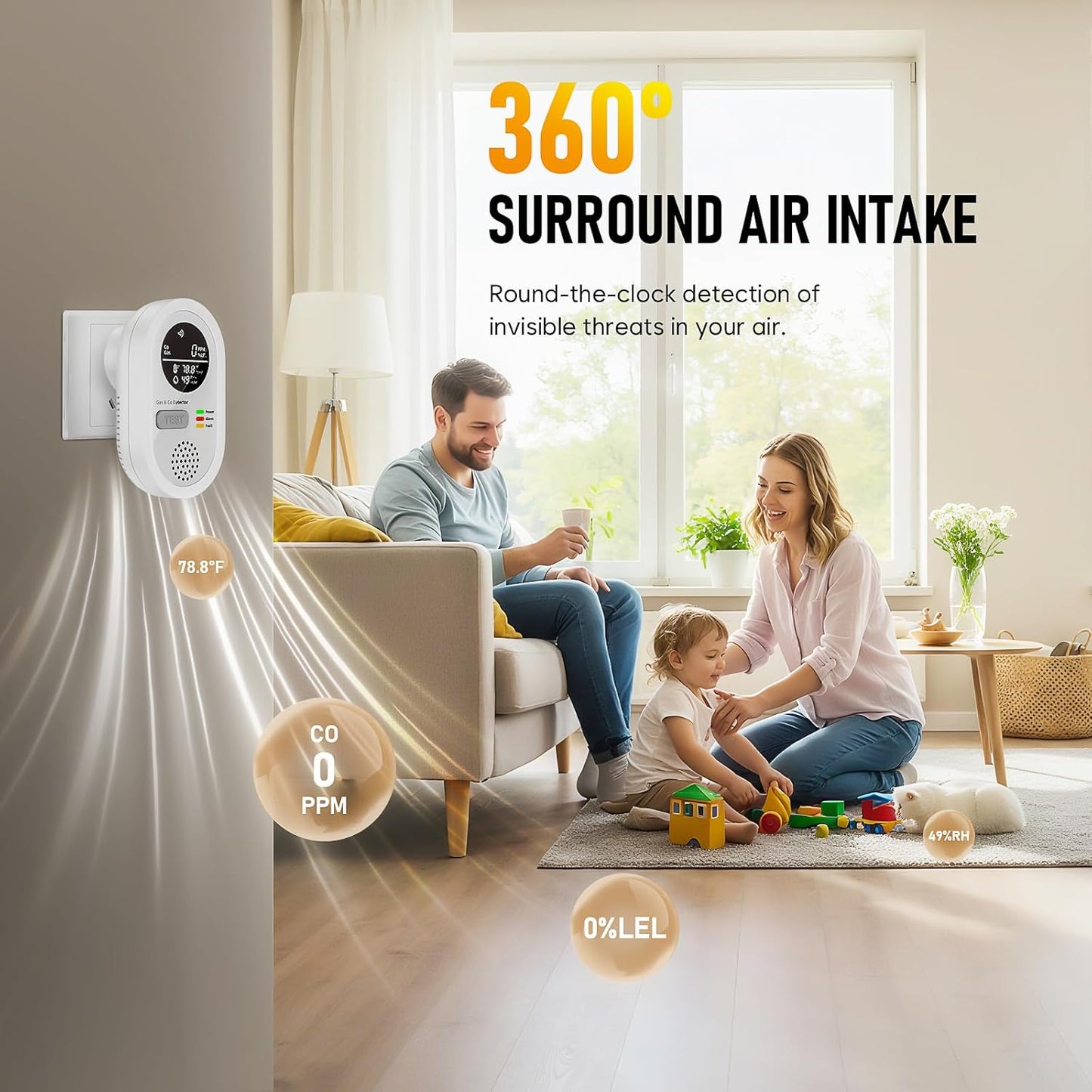 Carbon Monoxide detectors Plug in Wall, FayLuron Portable Carbon Monoxide Detector for Travel with Temperature & Humidity Display, Carbon Monoxide Alarm for Home/Hotel/RV