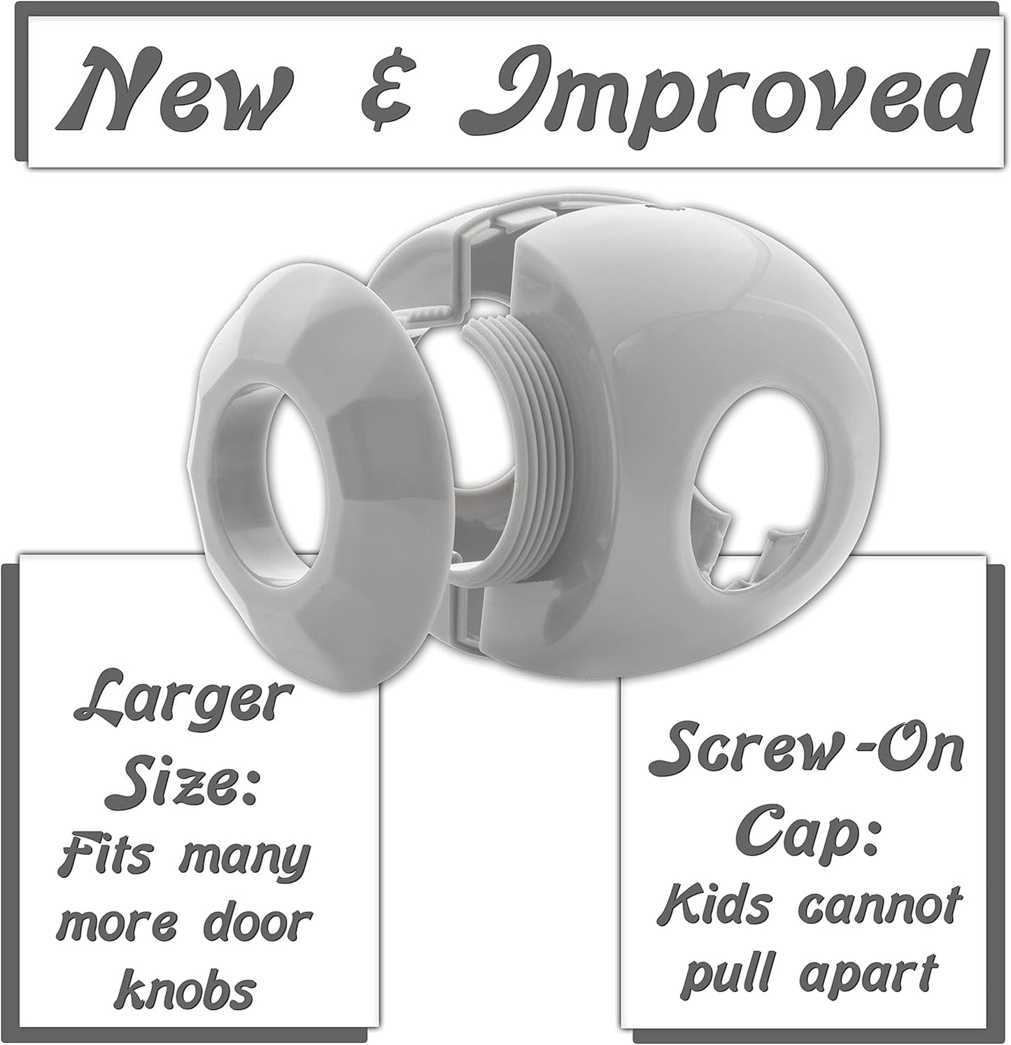 New & Improved - Door knob Baby Safety Cover - 5 Pack - Deter Little Kids from Opening Doors with A Child Proof Door Handle Lock - Driddle