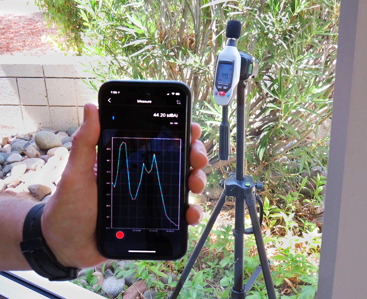 Sper Scientific Decibel Meter 850019 w/Bluetooth, Sound Level Meter 35 to 130 dB, SPL A/C Weighted, Dual Range Max/Min & Data Hold, Compact Audio Noise Measuring Device, Large Backlit Display - 4 pc