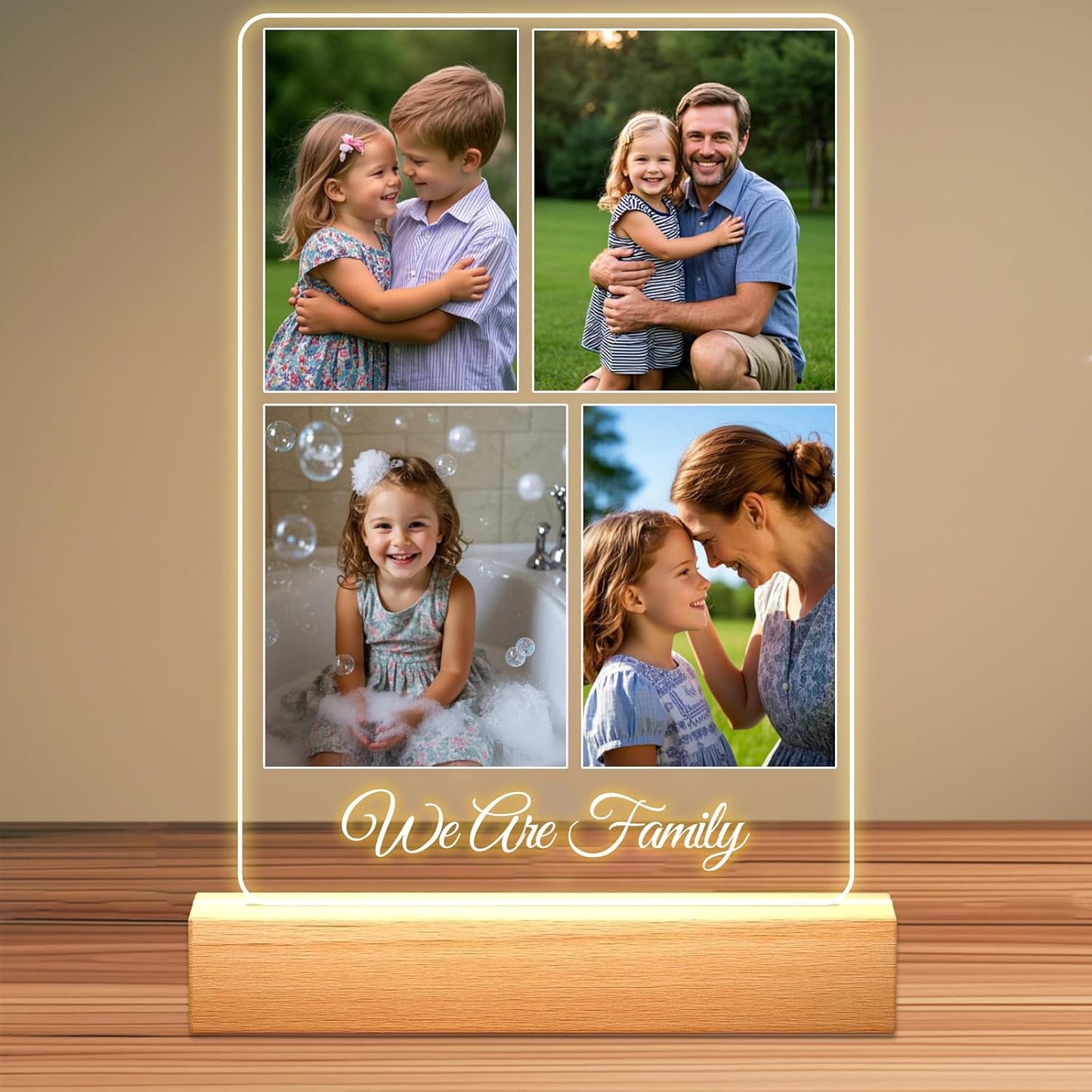 Personalized Picture Frames with Photo, Custom Photo Frame with Night Light, Customized Girlfriend Photo Gifts, Ideal Gift for Couples Anniversary Birthday Mom Dad Him Her