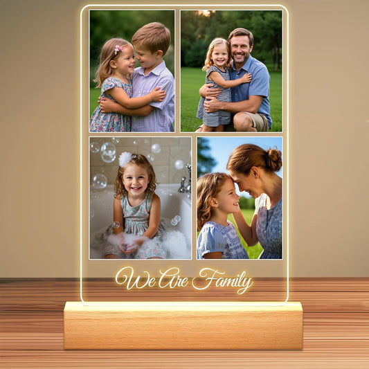 Personalized Picture Frames with Photo, Custom Photo Frame with Night Light, Customized Girlfriend Photo Gifts, Ideal Gift for Couples Anniversary Birthday Mom Dad Him Her