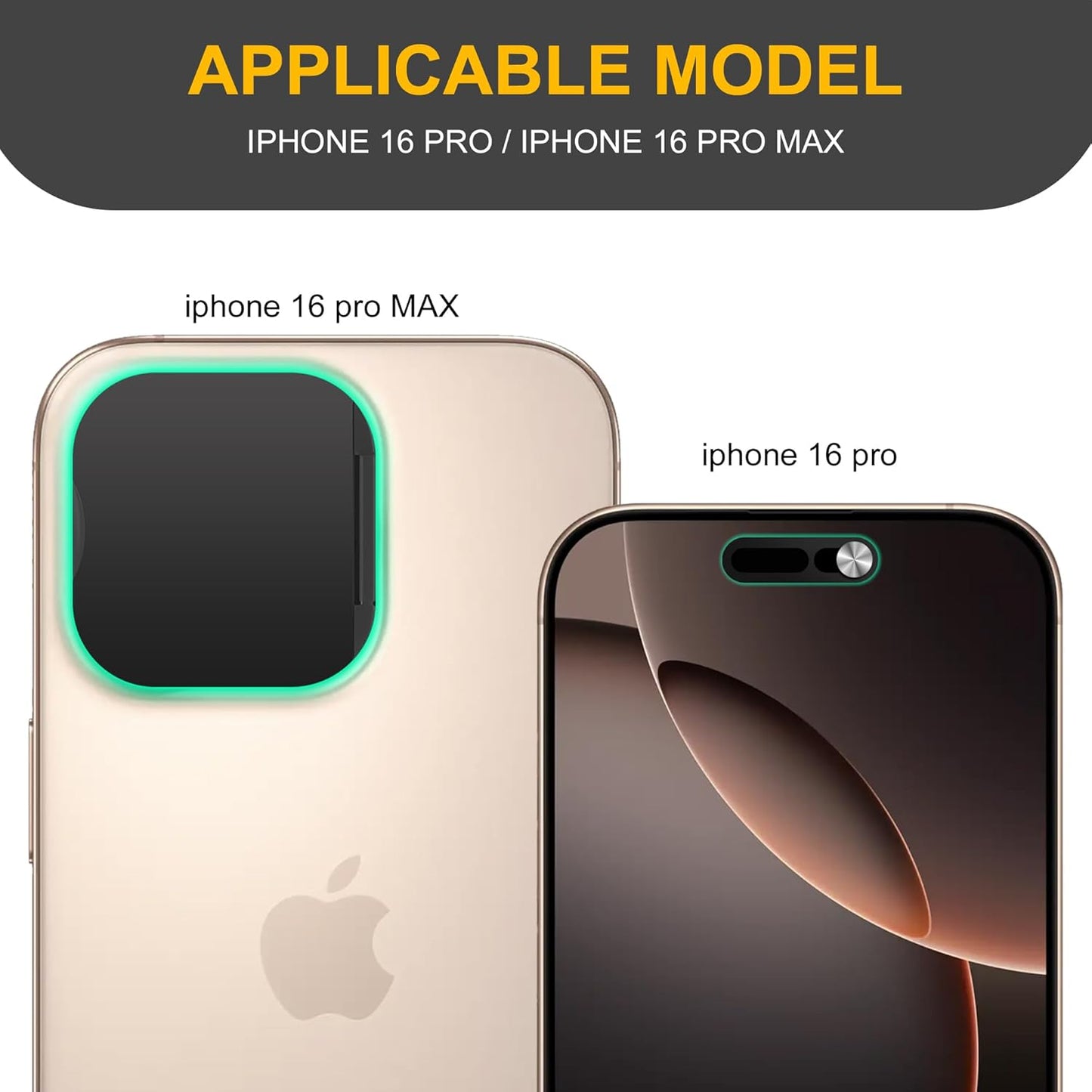 3 Pack Privacy Cover Compatible for iPhone 16 Pro/iPhone 16 Pro Max with 2 Front Camera Privacy Cover, Anti-Spy Camera Cover, Easy-Adhesive Design, Safeguard on iPhone 16 Pro/16 Pro Max. Black