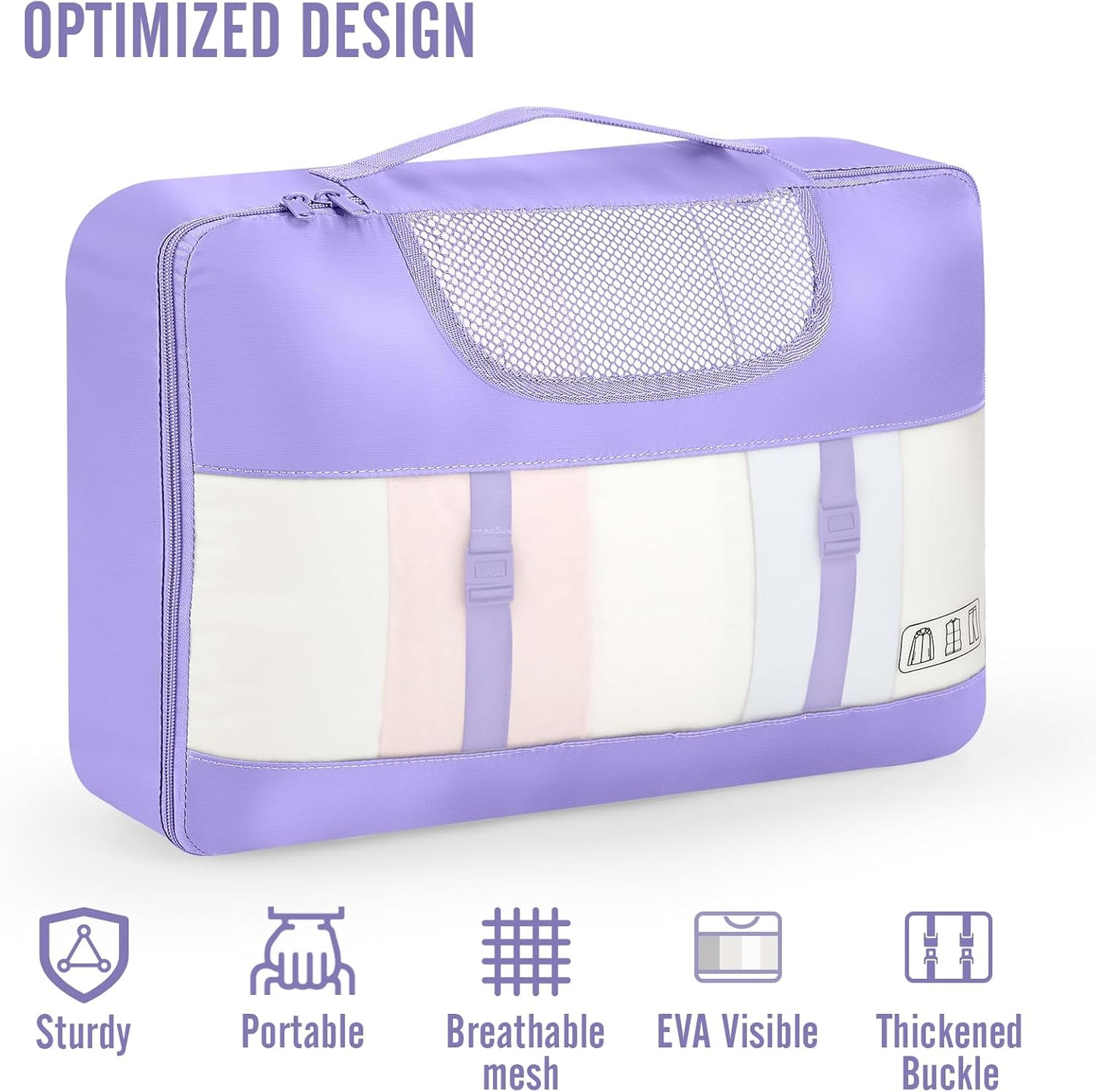 Veken 8 Set Packing Cubes for Travel Essentials, Suitcase Organizer Bags in 4 Sizes, Carry-On Luggage Accessories with Large Laundry & Hanging Toiletry Bag, Must-Have for Airplane, Road Trip & Camping