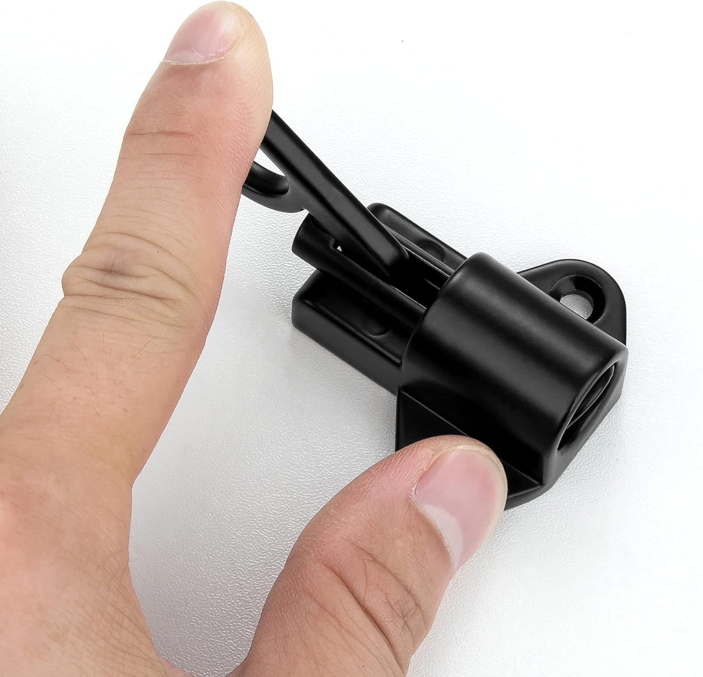 15 Packs Self-Closing Latches，Black Spring Door Lock，Resilient Bolt Latch Aluminum Alloy Safety Automatic Spring Barrel Door Lock with Screws，Used for Wooden Door，Wooden Window and Cabinet etc
