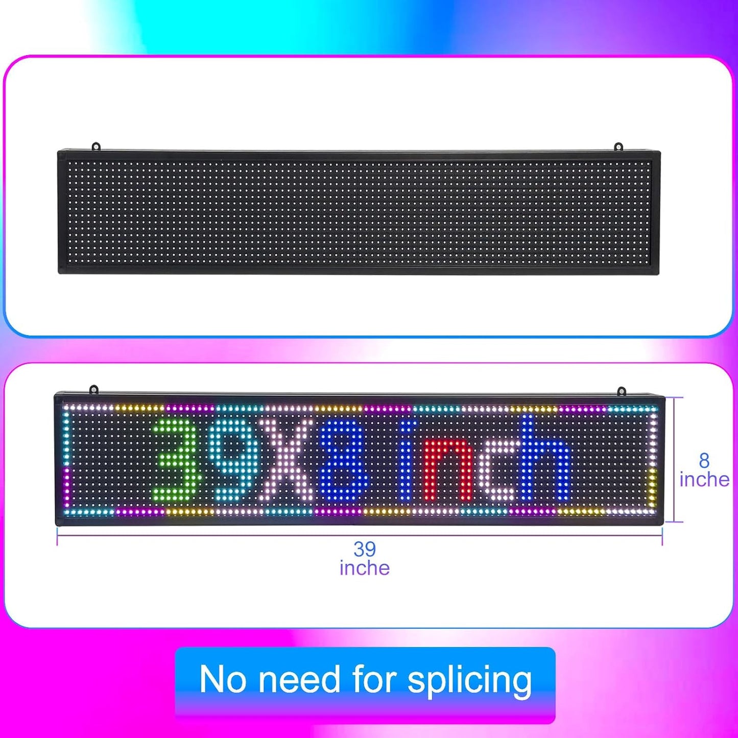 Programmable Scrolling LED Sign Outdoor Signs for Businesses Pantalla LED Para Publicidad Waterproof Digital Display Board - Custom Electronic Message Panel for Wall (Letrero) 39"X8"