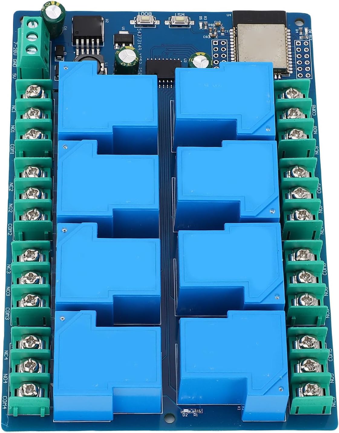 EVGATSAUTO 8 Channel Relay Module, PCB Construction, Remote Control WiFi Smart Switch for Home Automation and Access Control