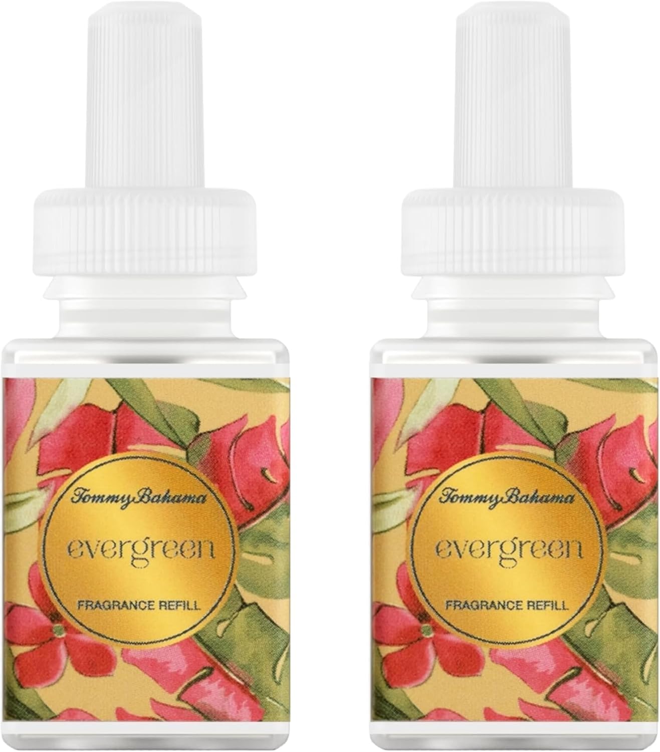 Pura & Tommy Bahama Home Scent Refill - Smart Home Air Diffuser - Up to 120-Hours of Luxury Fragrance per Refill - Home Essential - Clean & Safe Diffuser Fragrance - 2 Pack, Evergreen