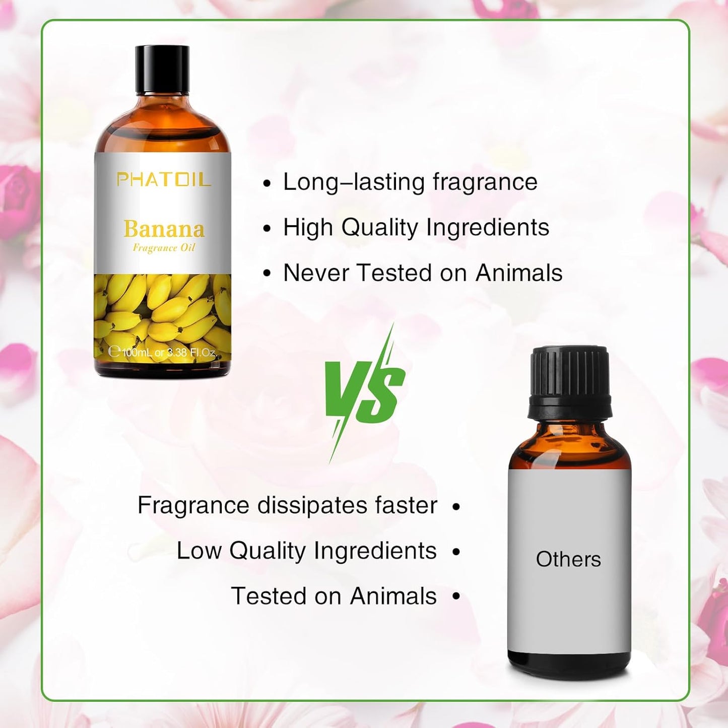 PHATOIL 3.38FL.OZ Banana Fragrance Oils for Aromatherapy, Essential Oils for Diffusers for Home, Perfect for Diffuser, Yoga, Skin Care, DIY Candle and Soap Making - 100ml