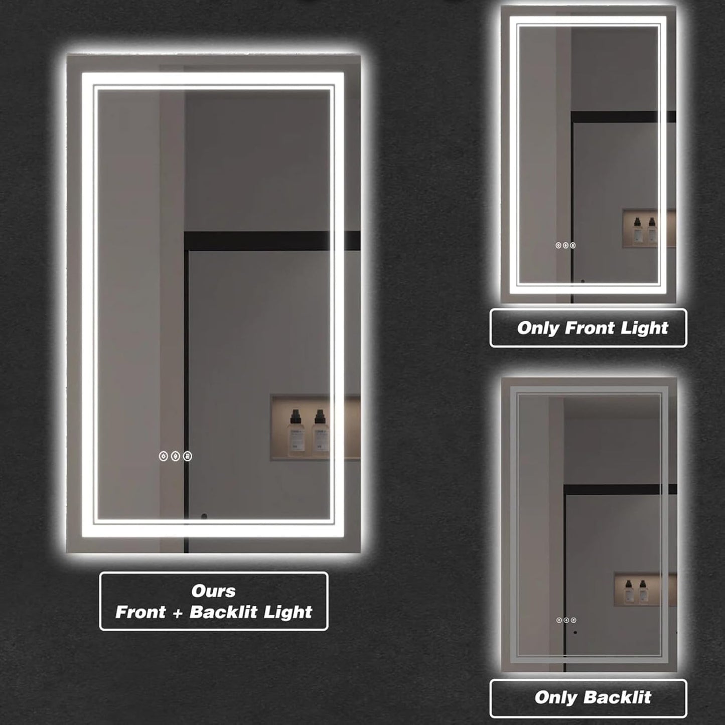 LED Bathroom Mirror with Lights, Wall Mirrors