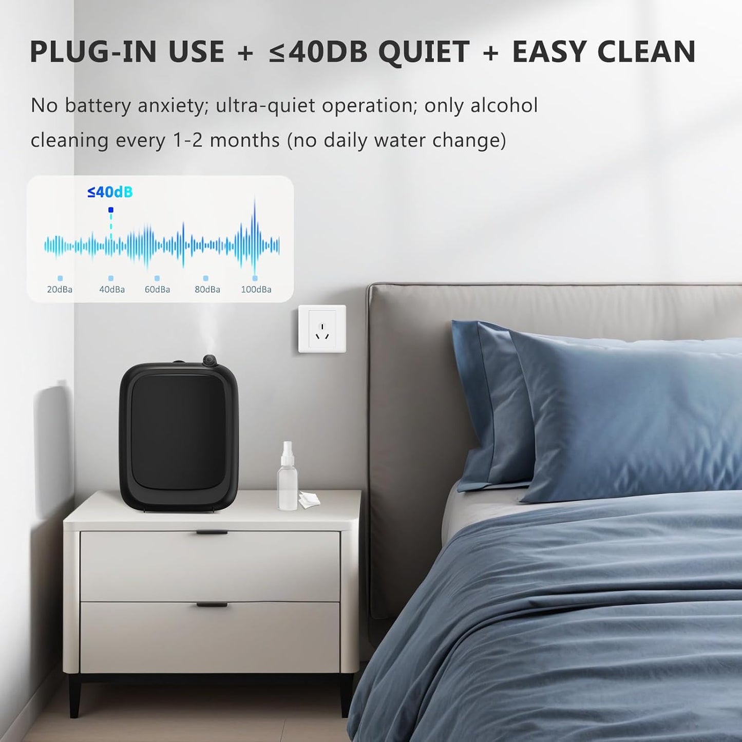 Essential Oil Diffuser for Large Room Hotel Waterless Aroma Diffuser for Home with Bluetooth App Cold Air Aroma Therapy Mist Diffuser Covers 3000 Sq Ft (Oils Not Included) Black