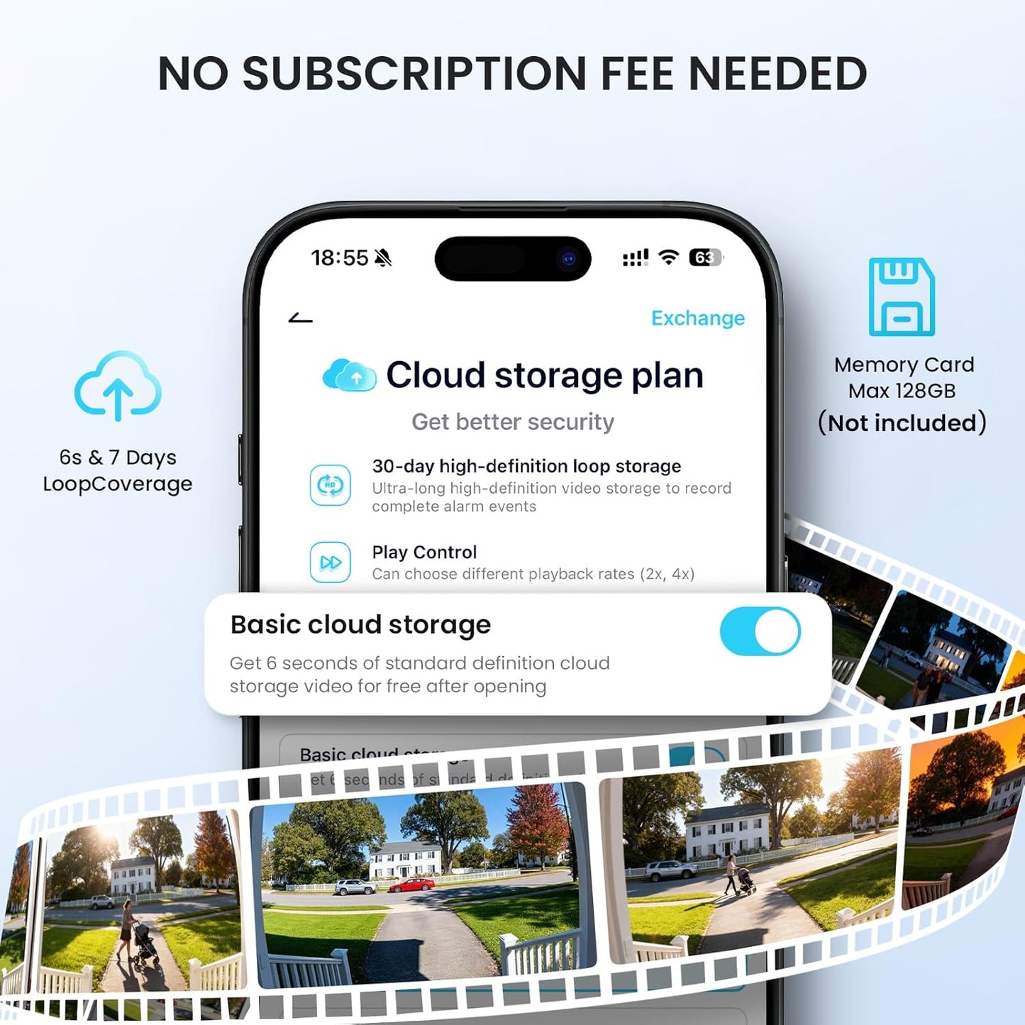 ieGeek Doorbell Camera Wireless No Subscription, 2K 3MP HD View, 2-Way Talk, PIR Motion Detection, Wireless Video Doorbell with Chime, Only Supports 2.4GHz WiFi, Local & Cloud Storage, Grey