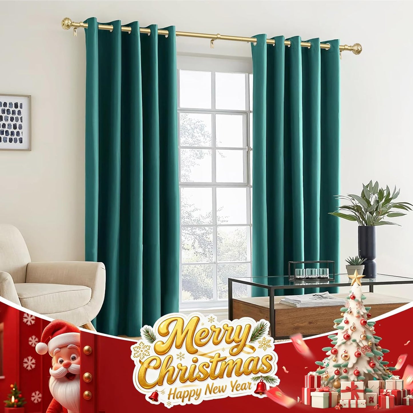 TONIAL Gold Curtain Rod 32 to 86 Inches, 7/8 Adjustable Curtain Rods for Windows 20 to 82 Inches, Splicing Drapery Rods Heavy duty with Netted Texture Finials