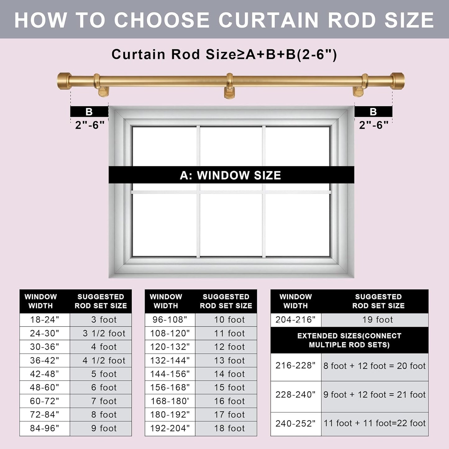 Heavy Duty Curtain Rods,1 1/4" Large Diameter Premium Nonadjustable Curtain Rod,132in/11ft Custom Window Treatment Rods with Durable Aluminum Brackets and End Caps,Gold Finish