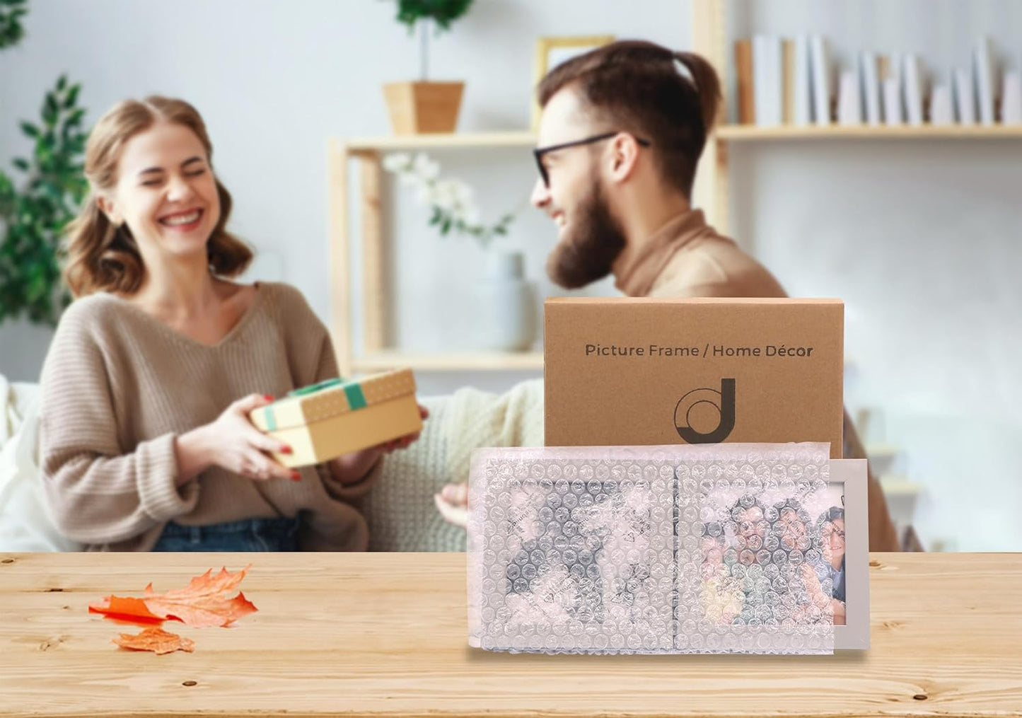 Double 4x4 Square Combo, Grey Wood Picture Frame, 3.5x3.5 Opening Foldable Photo Frame on Table-top or Wall