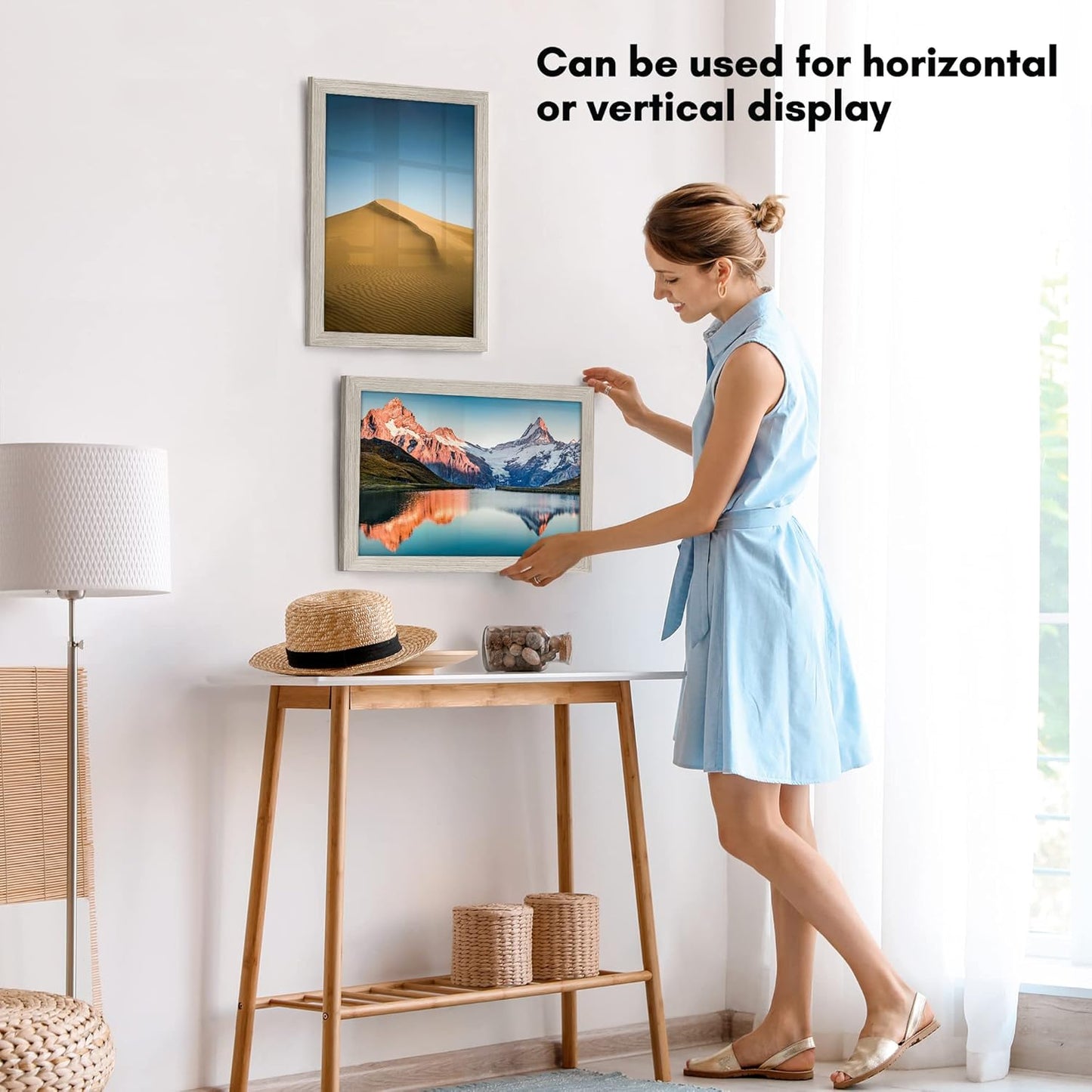 Americanflat 11x17 Picture Frame with Shatter-Resistant Glass - Gallery Style Frame with Engineered Wood - Signature Collection - Photo Frame for Wall Display - Driftwood (Pack of 2)