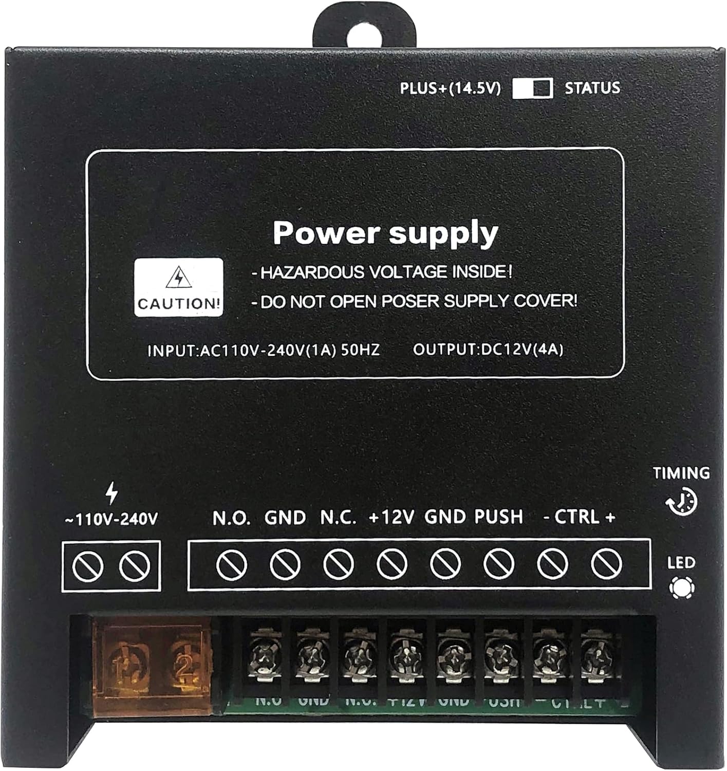 Waterproof Fingerprint Door Access Control System kit, Includes a 1200LB Magnetic Lock,RFID keypad, remotes, exit Button, Entry keypad, and a 110V AC to 12V DC Power Supply (Fingerprint-1200LB Kits)