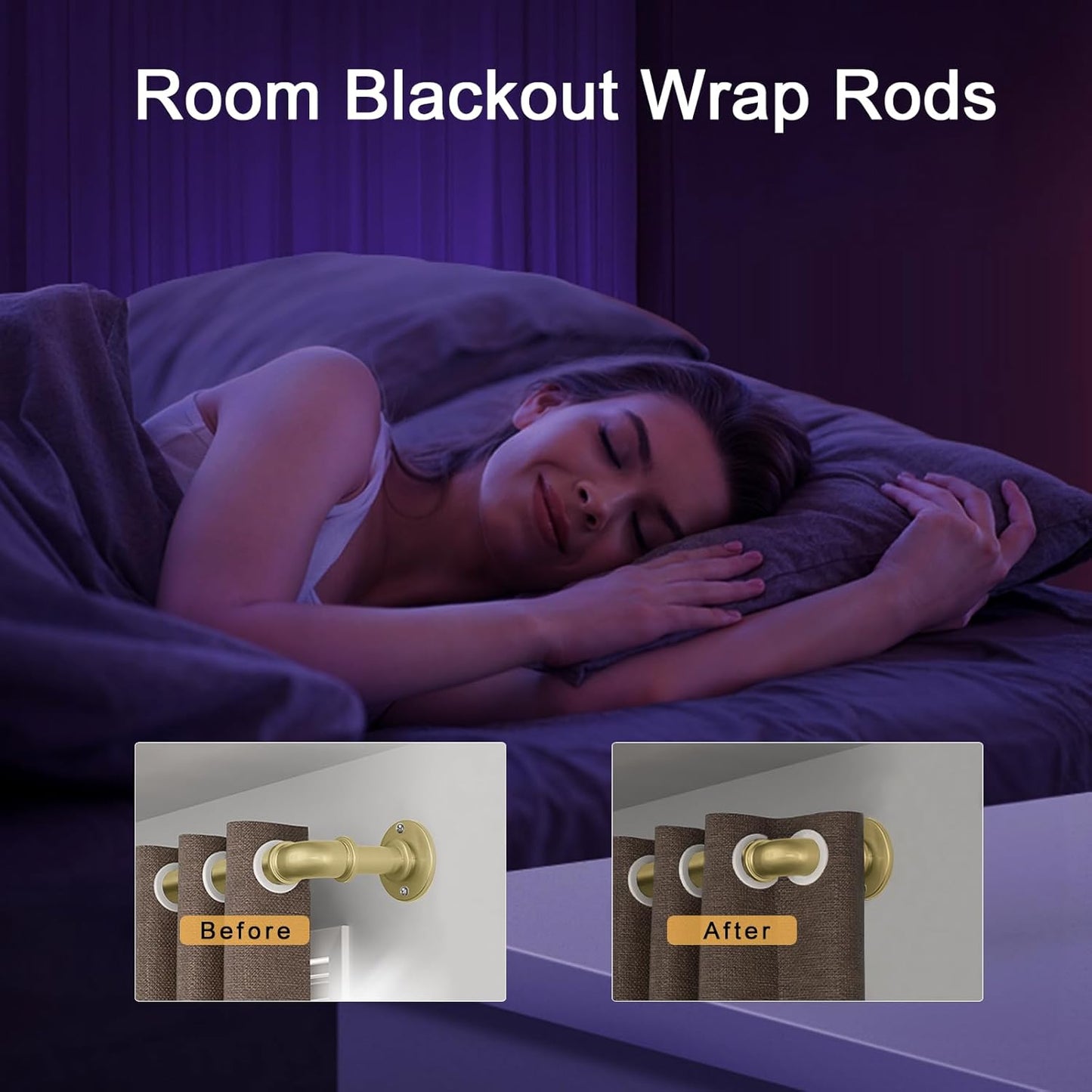 Gold Curtain Rods 18 to 45 in,Wraparound Curtain Rods,Adjustable Length,1 in Diameter Pipe,Wall or Ceiling Mounted,for Bedroom and Living Room (Gold 18” to 45”)