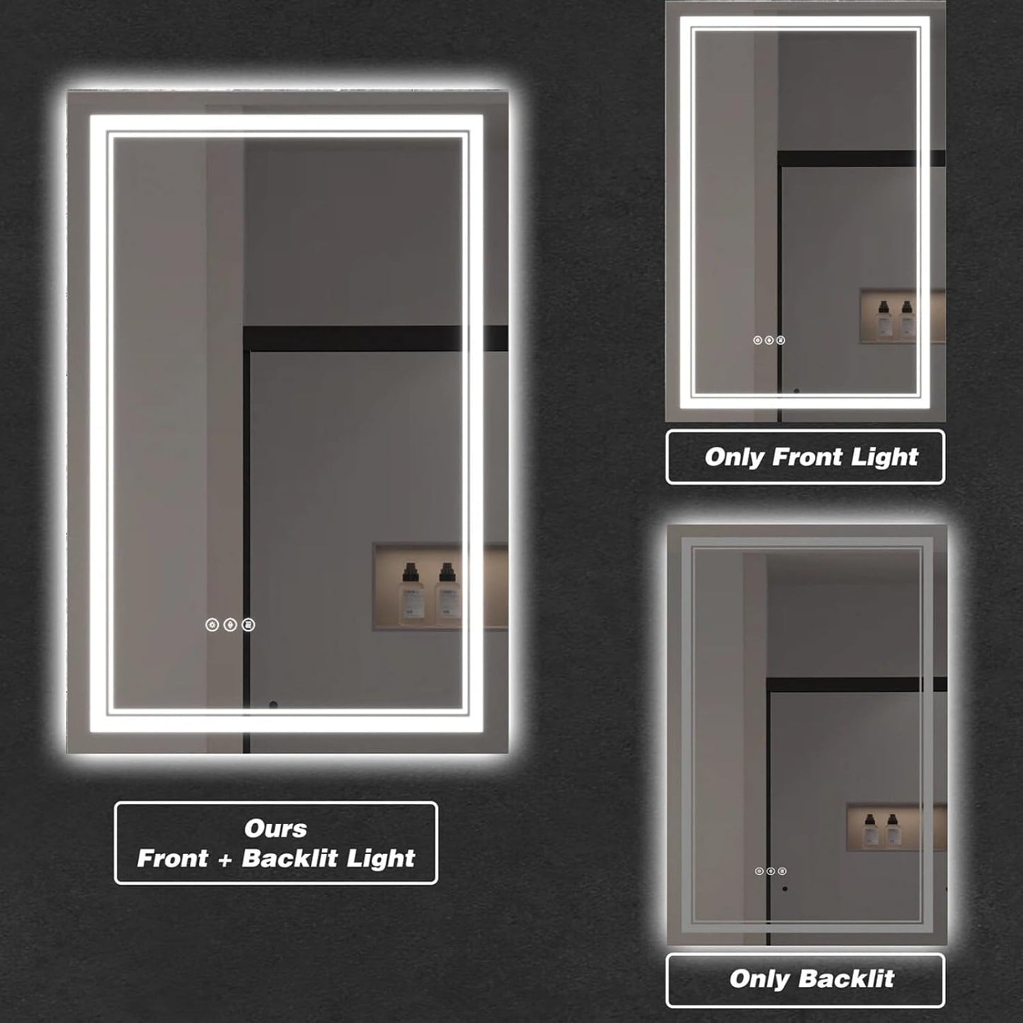 LED Bathroom Mirror with Lights, Wall Mirrors