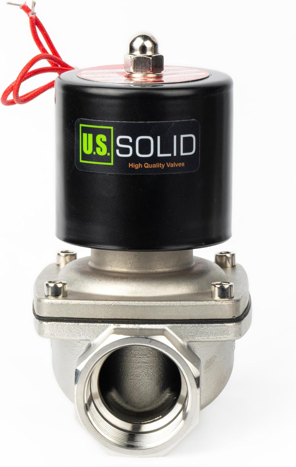 U.S. Solid 1-1/4" Solenoid Valve - 110V AC Stainless Steel Electric Solenoid Valve, Normally Closed, Viton Seal