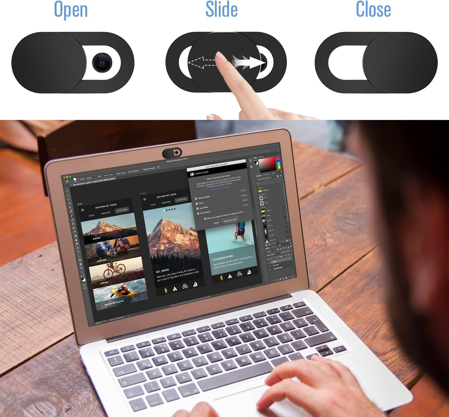 Laptop Camera Cover Slide, [8 Pack] Ultra-Thin Webcam Cover Compatible with Camera for MacBook,Laptop,PC,Computer,iMac,iPad etc. 0.022in Thick Web Blocker Protect Your Privacy and Security