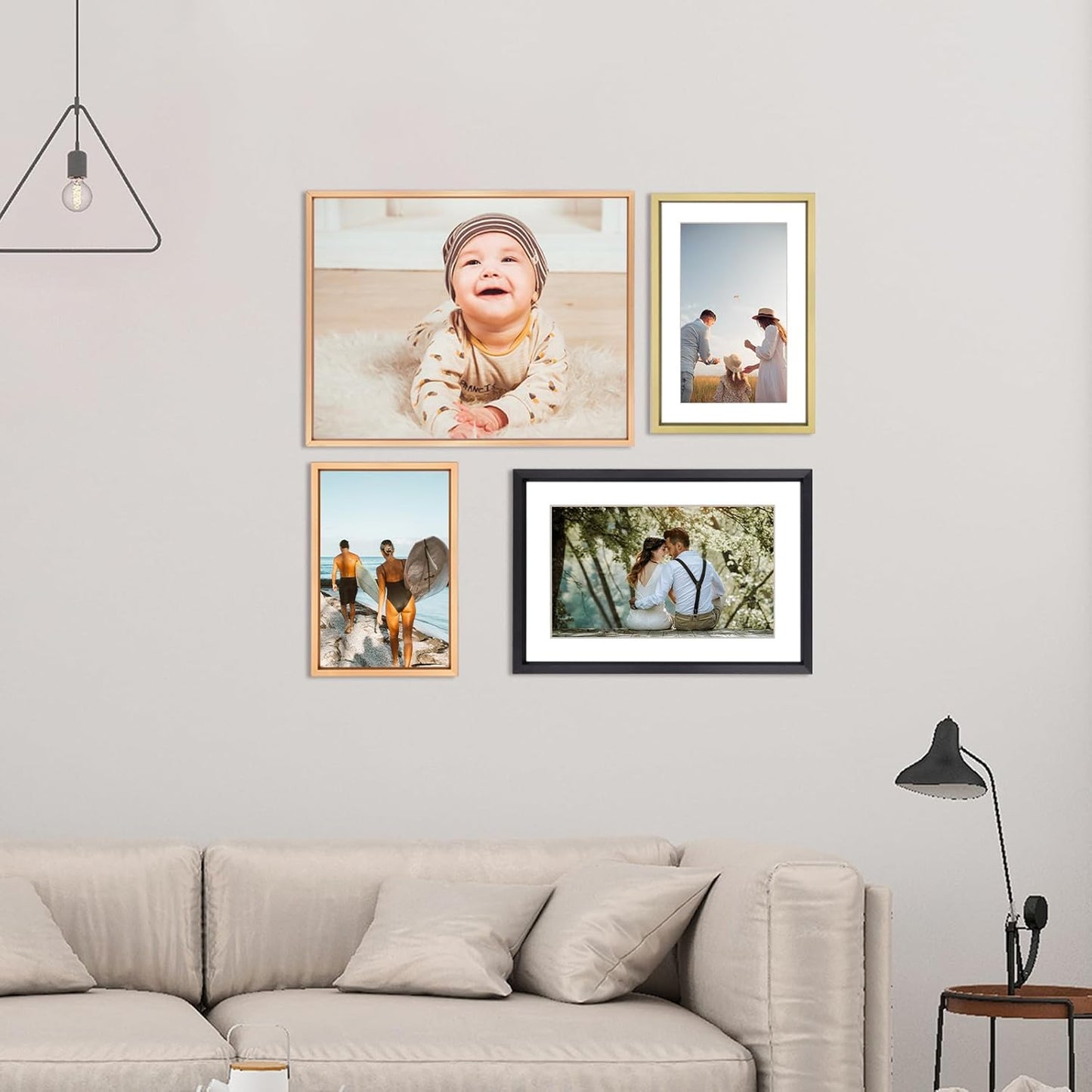 3.5x5 Picture Frame Set of 3, Black Metal Photo Frames with HD Glass, Fits 2.5x3.5 with Mat or 3.5x5 without Mat, Wall Hanging and Table Display
