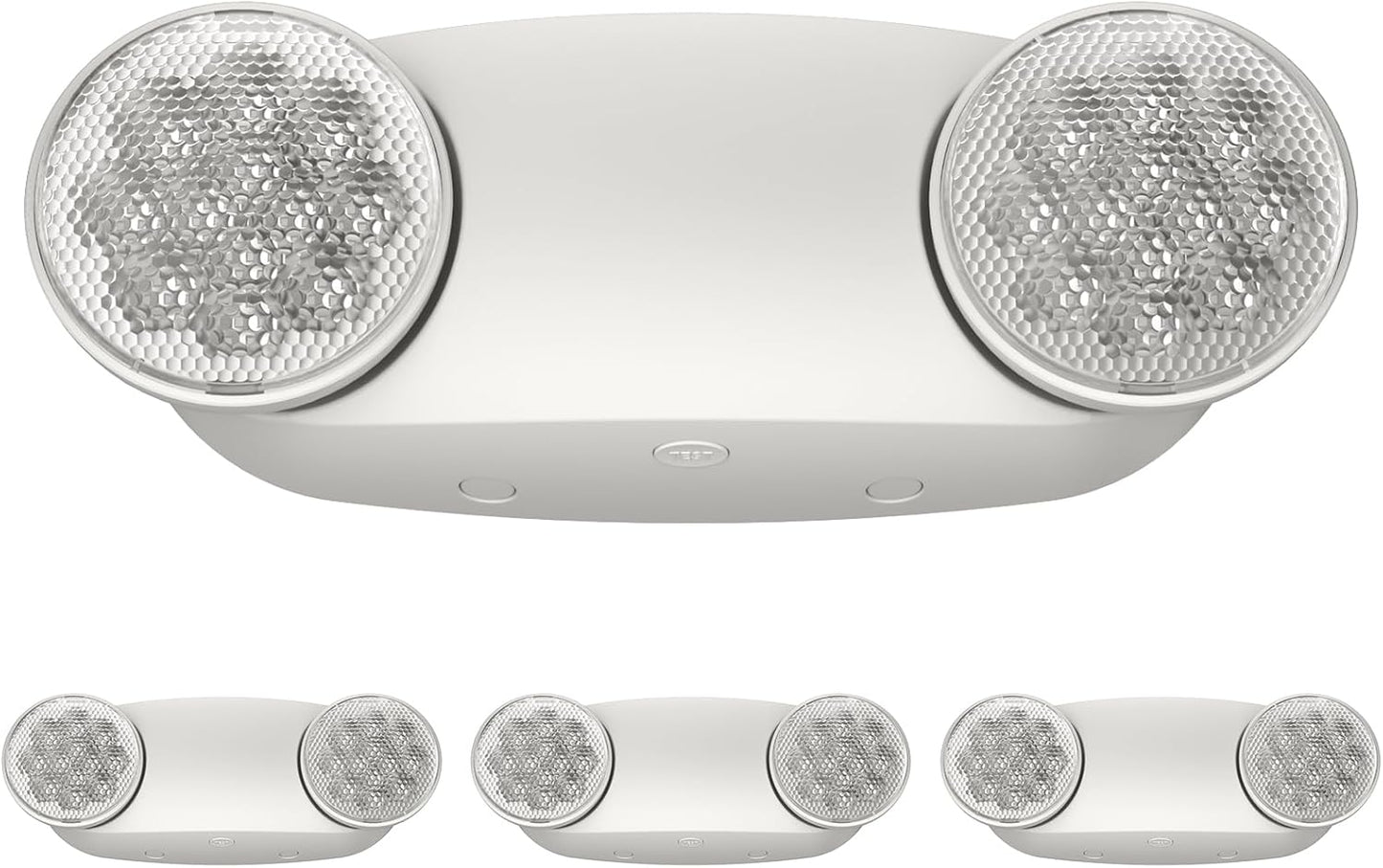 4 Pack White LED Emergency Lights with Battery Backup, Two Head Adjustable Emergency Lighting Fixtures-Fireproof Materials-Emergency Lighting Fixture/Emergency Light Home