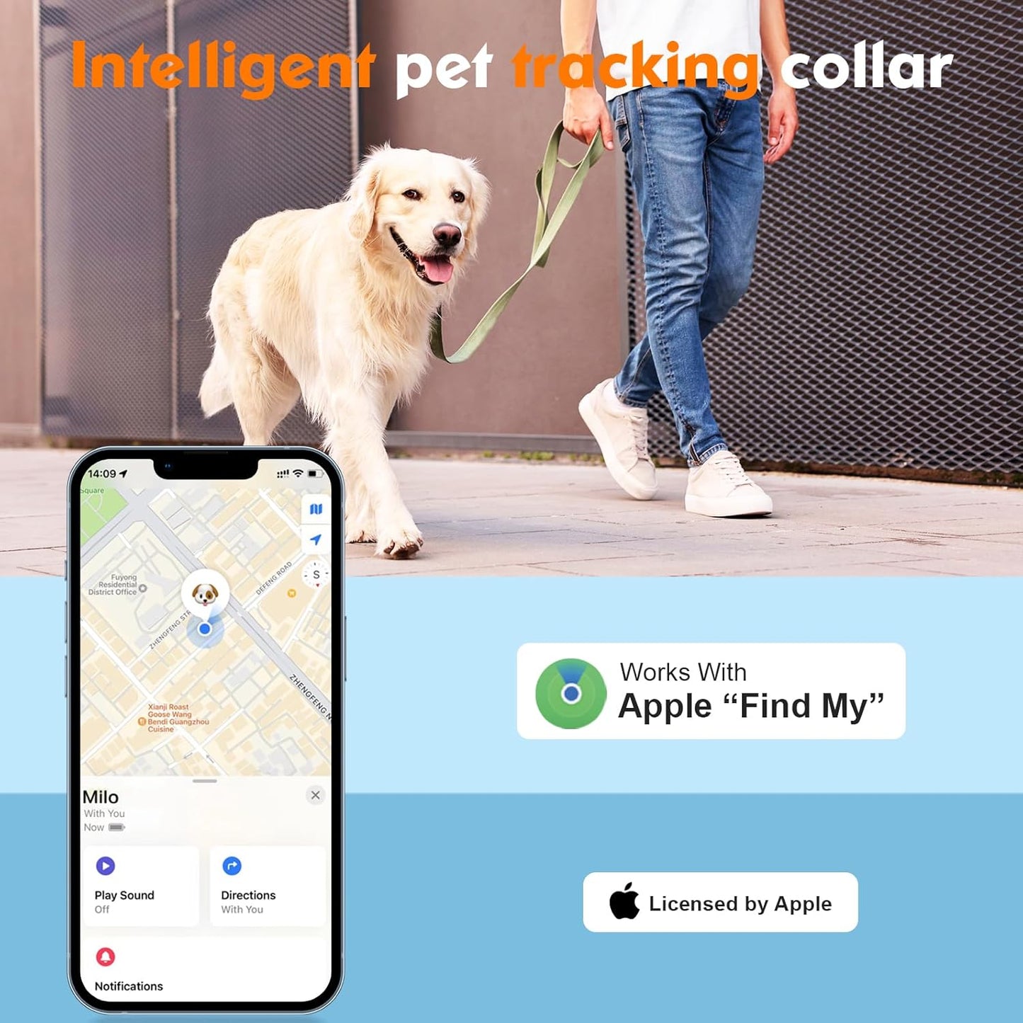 2-in-1 GPS Tracker for Dogs&Cats : Smart Collar with Real-Time Location, No Monthly Fee, Unlimited Range (iOS Only) GPS Tracker Dog Collar- Ideal for Small, Medium Large Dogs(Tracker Included)(Green)