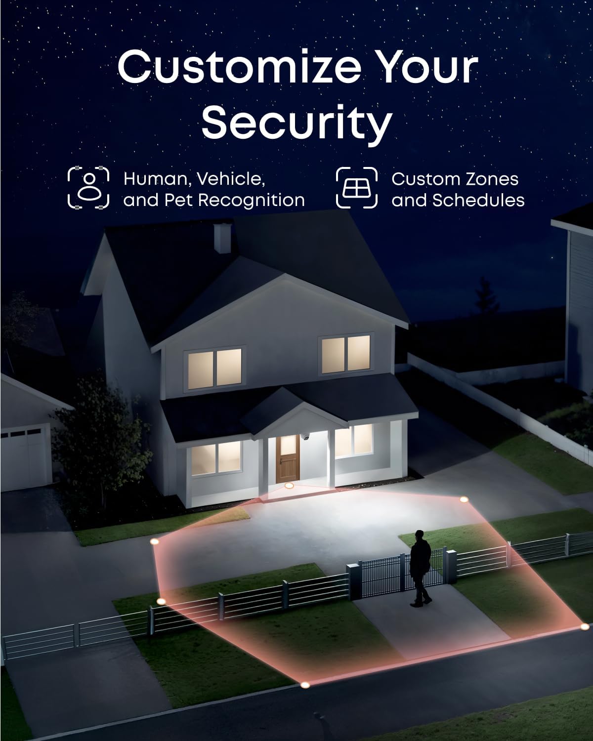 eufy PoE Bullet Security Camera E41, NVR Wired Add On Cam, Requires eufy NVR,4K UHD, 24/7 Recording, Human/Vehicle/Pet AI Detection, Red and Blue Strobe, Plug and Play
