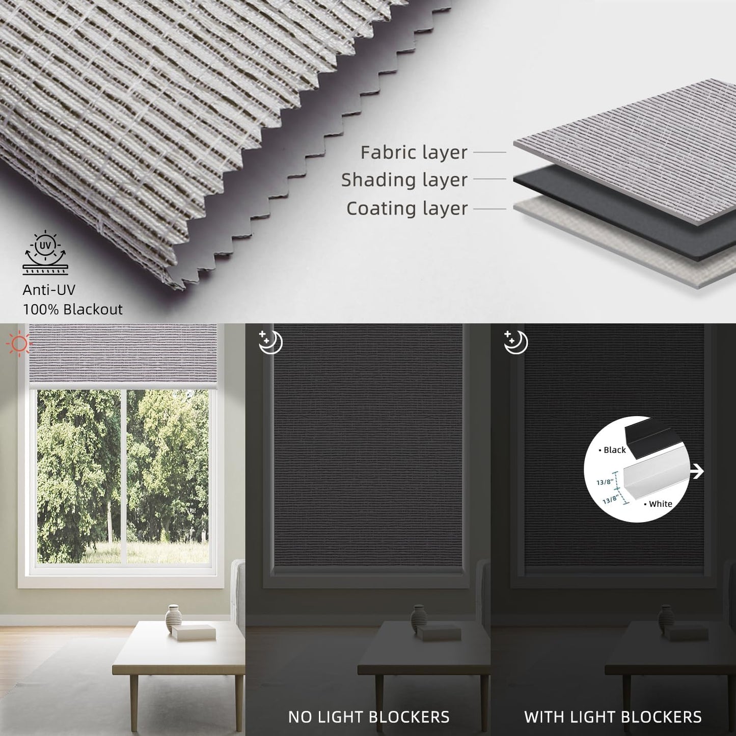 SmartWings Motorized 100% Blackout Shades Blinds, Custom Size, Cordless Window Shades with Rechargeable Battery, Work with Matter/Apple HomeKit, Alexa, Thread/Zigbee, Remote Optional, Safar Rock Grey