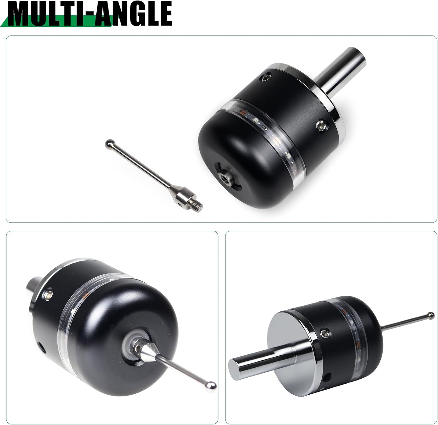 3D Touch Probe Edge Finder Trigger Finder,X Y Z Axis Measurement Centering Rod for Metals, Not Support the Detection of Insulation Materials and Insulating Spindle (Green light)