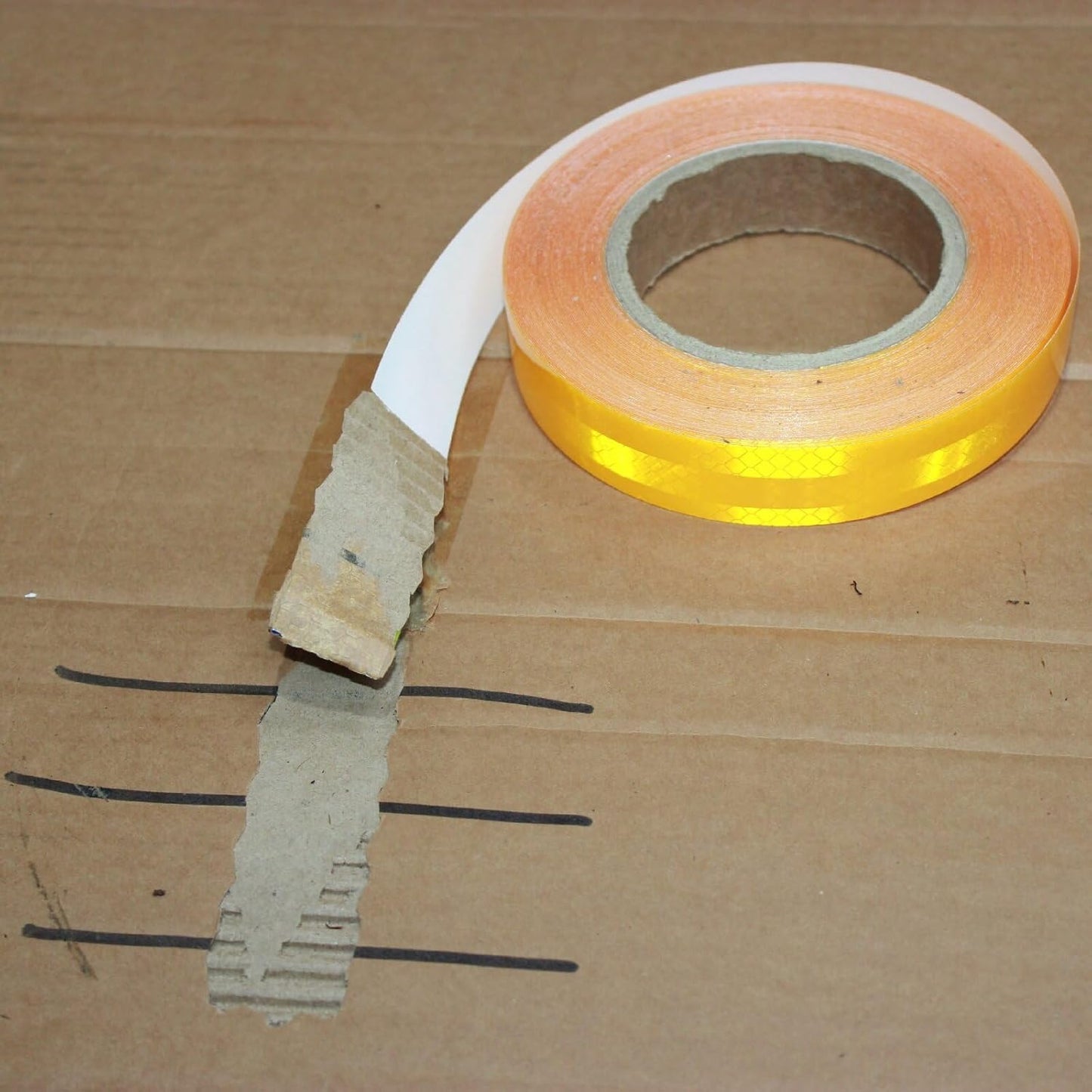 Non Fading Reflective Tape Yellow Outdoor Waterproof 1 inch, High Visibility Warning Industrial Marking Tape, Safety Stickers (68 feet)