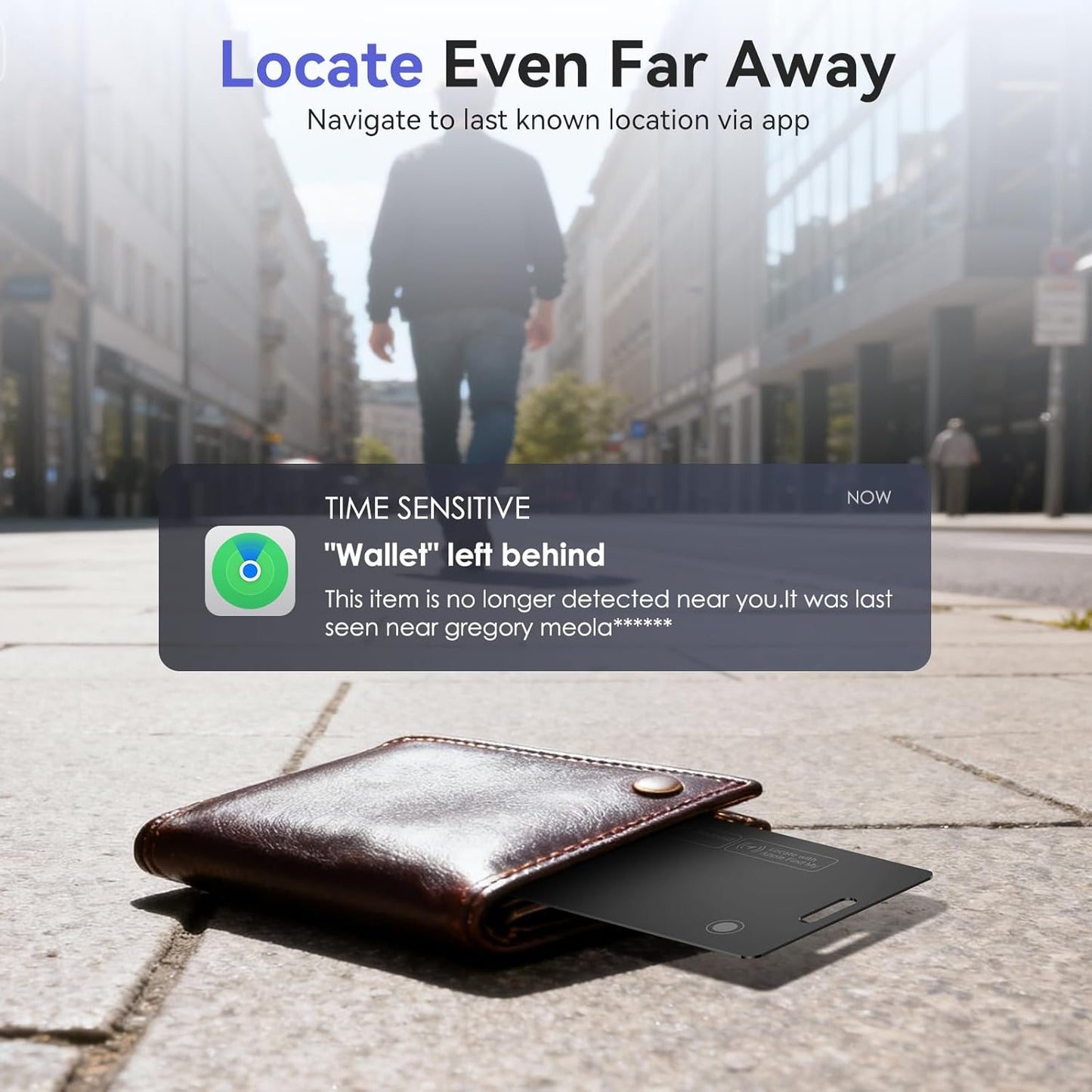 Wallet Tracker Card Air-Tag - for Android & iOS, Work with Google Find Hub & Apple Find My, 0.07in Slim Tracking Card, IP68 Waterproof Bluetooth Smart Item Locator for Luggage, Gifts for Men Women