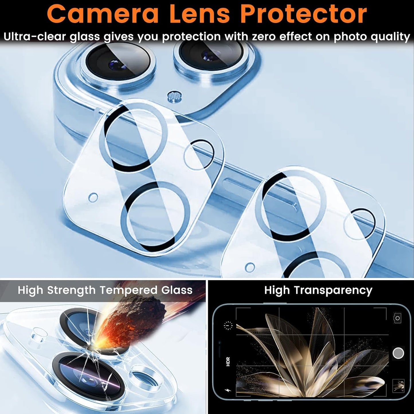 3+3 Pack Privacy Screen Protector for iPhone 14 6.1-Inch with 3 Pack Camera Lens Protector, Anti Spy Tempered Glass Film 9H Hardness Bubble Free Case Friendly