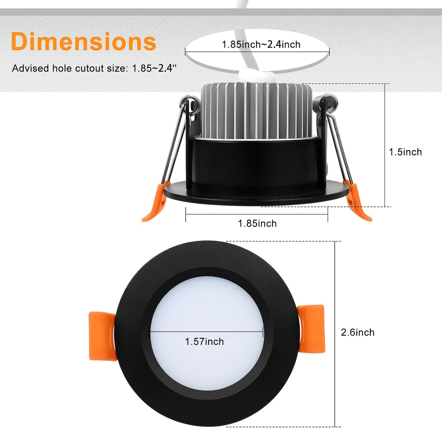 YGS-Tech 2 Inch LED Recessed Lighting, Dimmable Downlight 3W(35W Halogen Equivalent), CRI80, 2700K Ultra Warm White Ceiling Light with LED Driver (16 Pack)