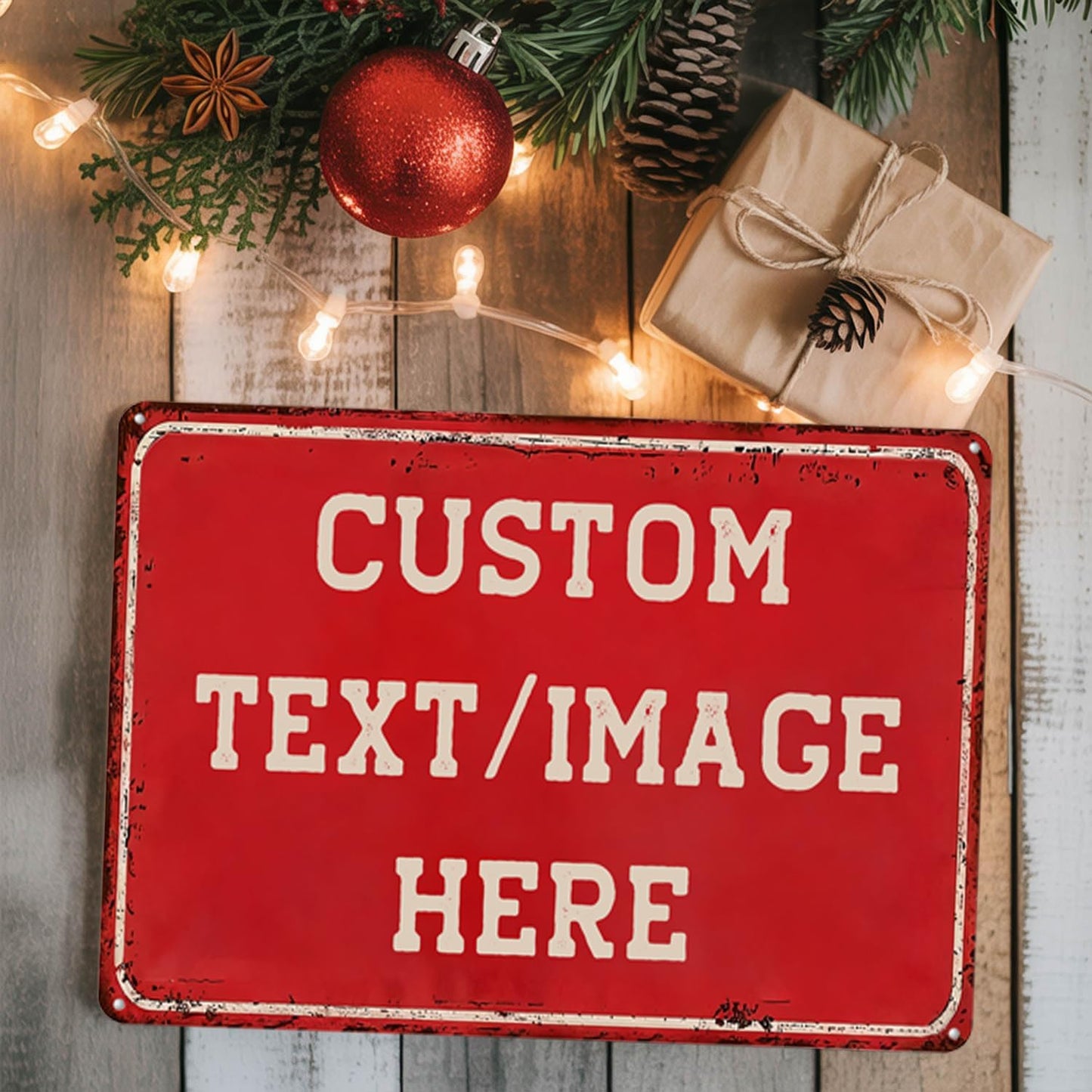 Custom Sign with Directional Arrow Rustic, Personalized Wall Decor, Vintage Metal Signs, 24''x18'' Customized Retro Aluminum Sign for Home Office Bar Yard Garden Outdoor Gift