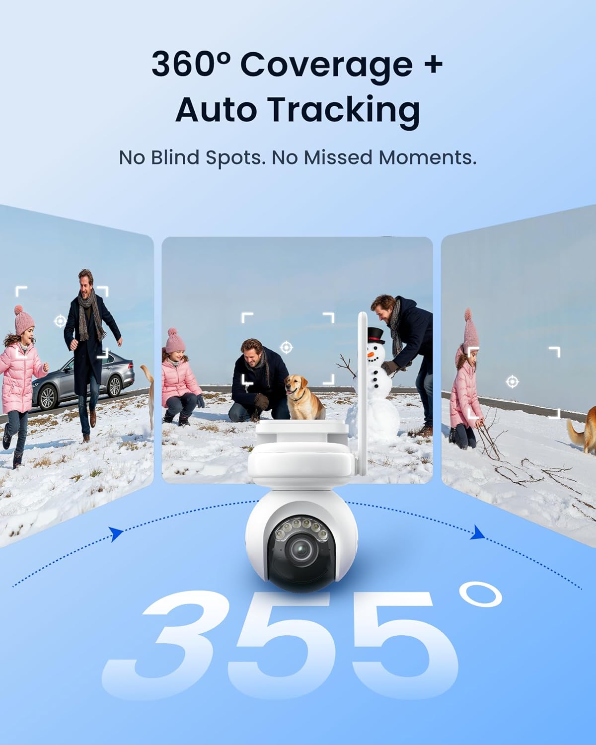 REOLINK Altas PT Ultra - 4K Solar Security Cameras Wireless Outdoor, 500 Days Battery Life, ColorX Night Vision, 360° Pan Tilt Auto Tracking, Dual-Band Wi-Fi 6 Cameras for Home Security