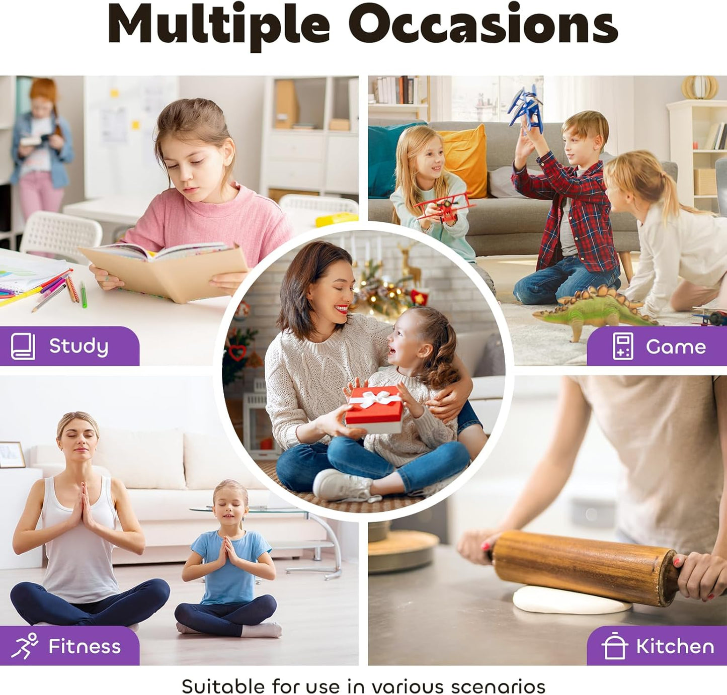 Visual Timer for Kids 60-Minute - Silent Analog Countdown Time Timer with Optional Alarm, Focus Tool for ADHD & Autism, Time Management for Homework, Chores, Office, Kitchen, Teaching & Study Routines