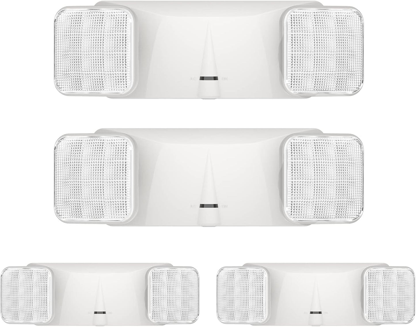 SPECTSUN 4 Packs LED Emergency Lights with Battery Backup, Two Head Adjustable Commercial Emergency Lights, UL Listed, AC 120/277V, Hardwired Emergency Exit Light Fixtures for Business/Home.
