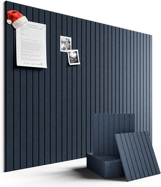 Large Felt Bulletin Board 48" X 36" Cork Board Alternative-12 Pack with 70 Safe Removable Adhesive Tabs, Cork Boards for Walls Cork Board for Home Office Classroom Pin Board -Navy Blue
